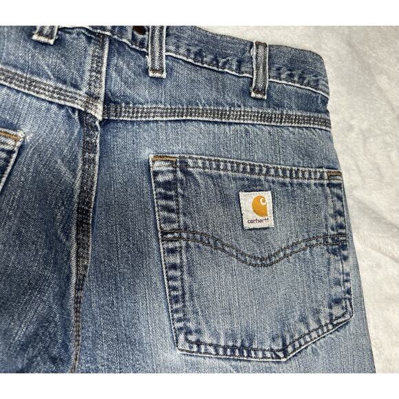 Carhartt Grunge Workwear Skater Baggy Blue Jeans 34x32 VTG Y2K Thrashed B189DKV - Picture 4 of 16